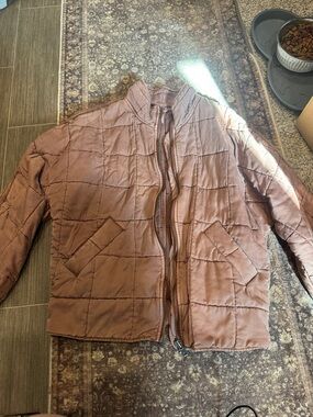 Free People Mauve Brown Quilted Puffer Jacket